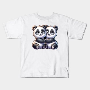 Pandas hugging. Kids T-Shirt